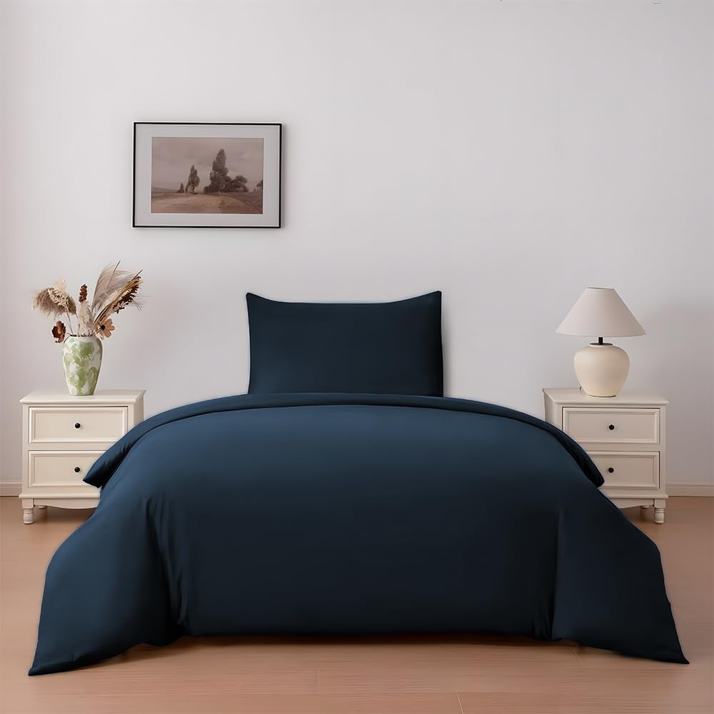 Funda nórdica para Cama 90/105/135/150/180cm, Funda nórdica Liso con Funda de cojín 50x75cm, 100% Poliester, Funda con Cremallera, suave y Transpirable, Varios colores. Cojín no incluido.