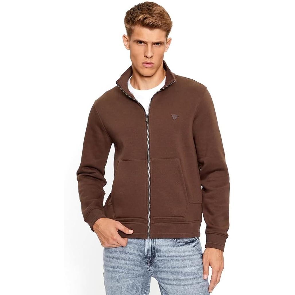SUDADERA GUESS ABIERTA MARRON