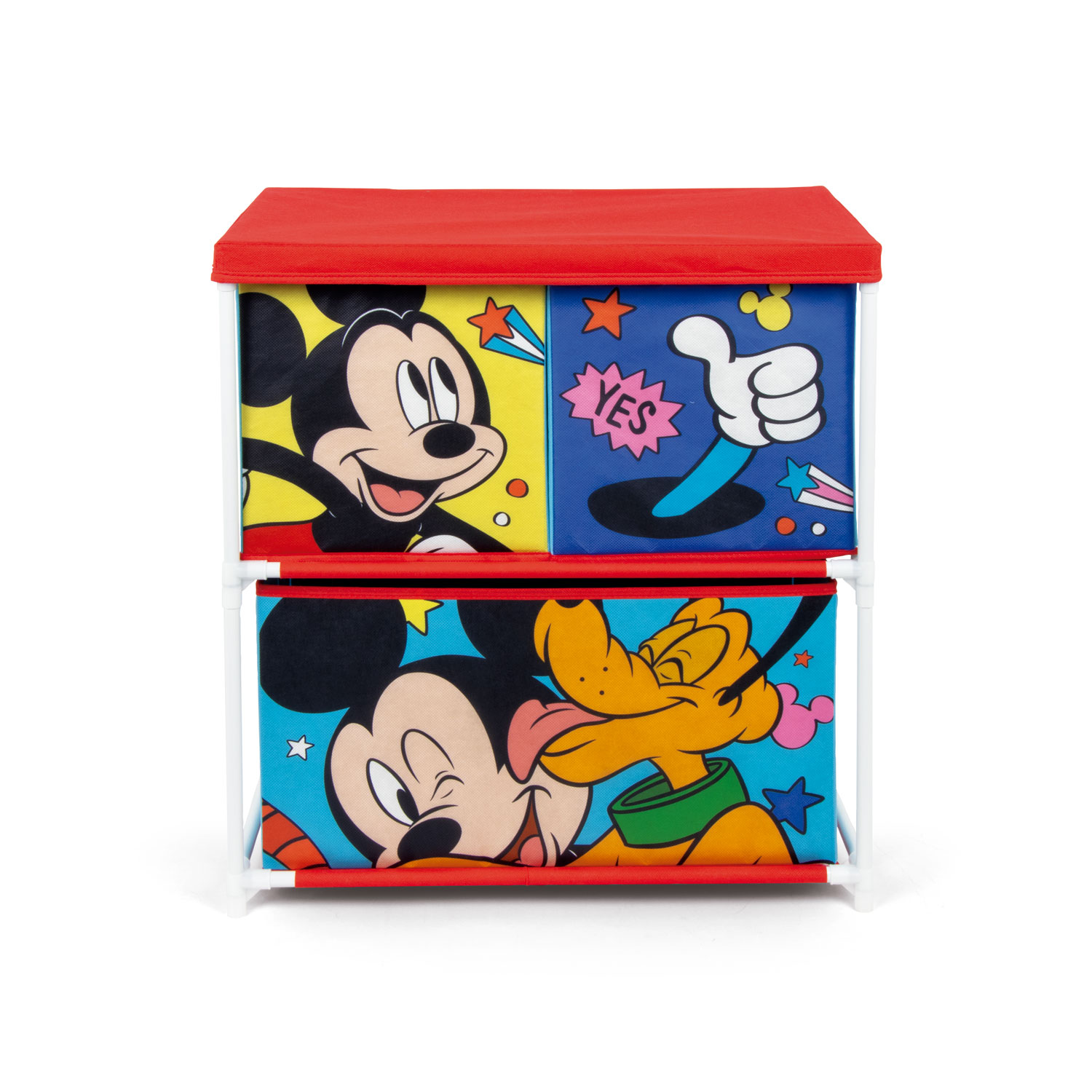 ARDITEX WD15237 Estantería con 3 contenedores textiles de 53x30x60cm de DISNEY-Mickey