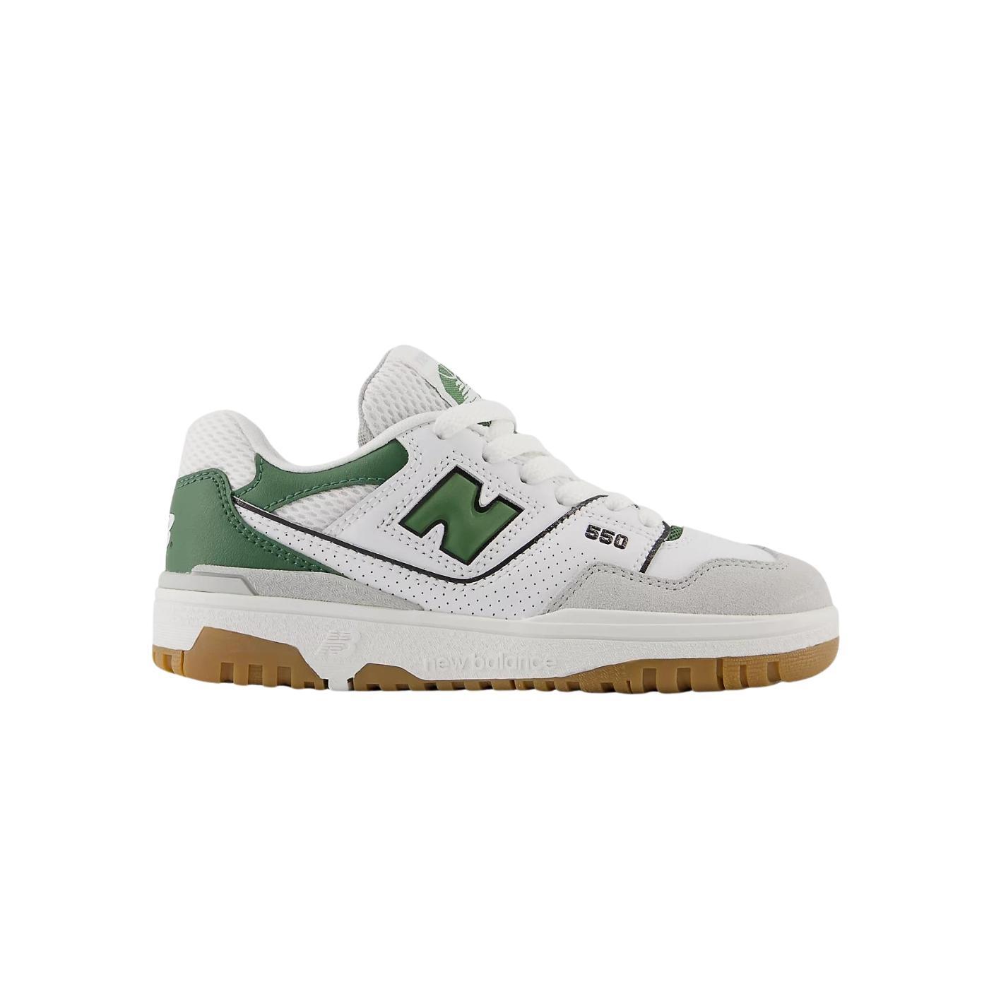 Zapatillas new balance psb550sd blanco verde de niño.