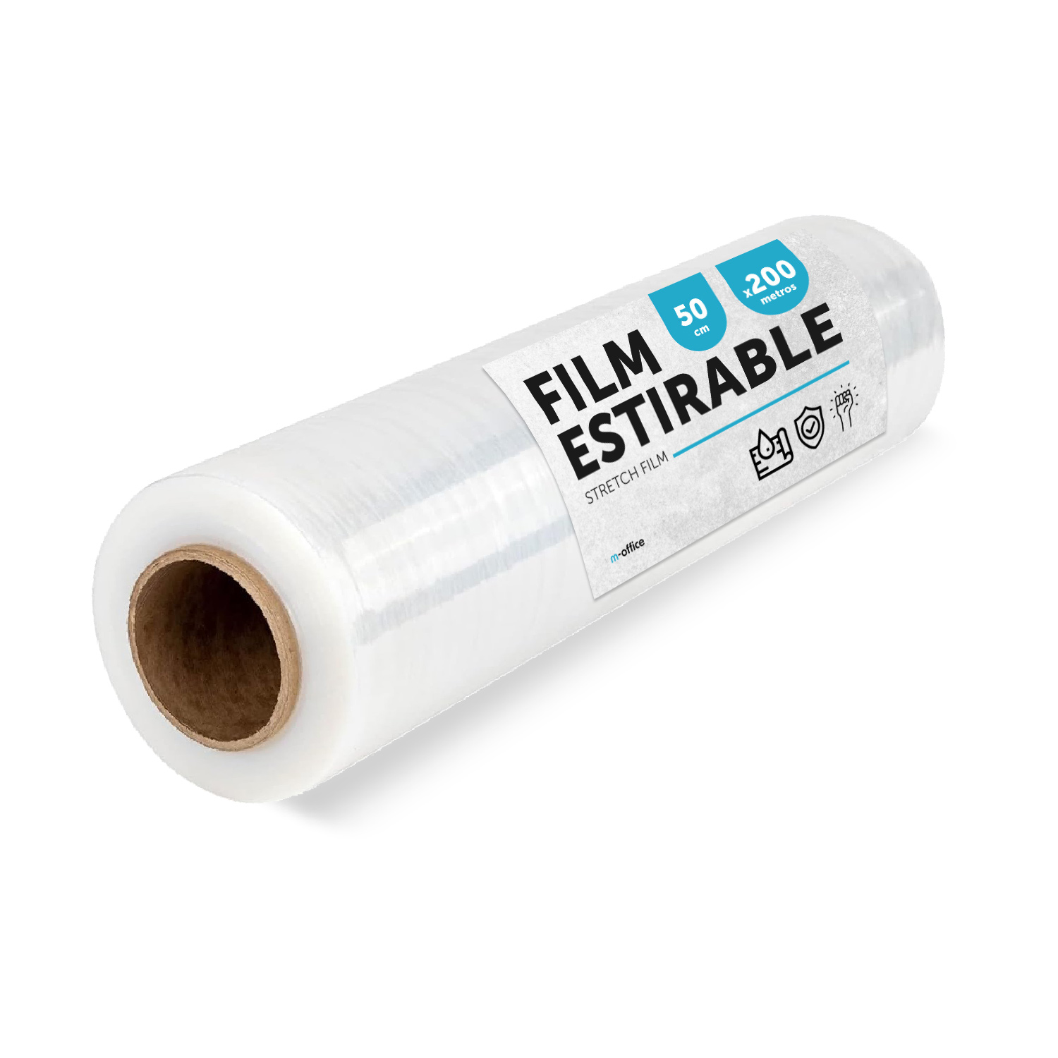 Film Transparente para Embalar, Plástico Cubretodo, Film Transparente para Embalaje de Cajas de Mudanzas, Proteger Muebles y Envíos, Medidas 50 cm x 200 m estirables · m-office