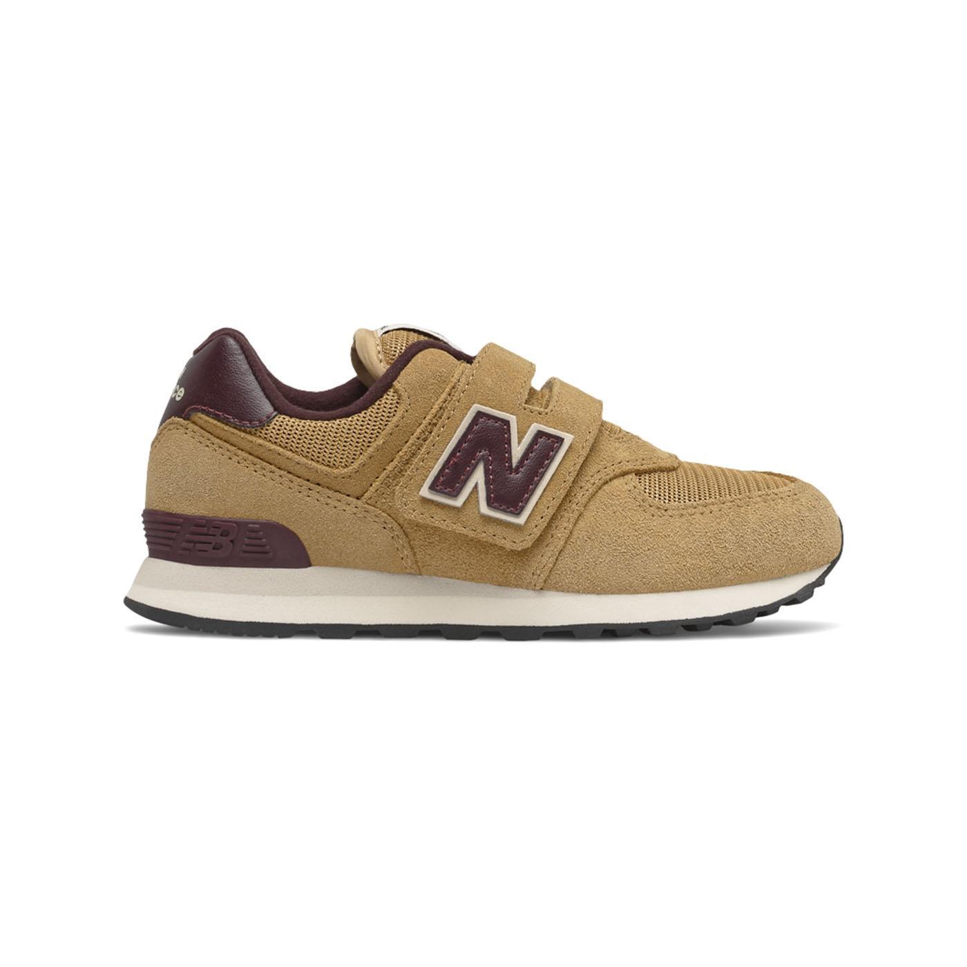 New Balance Zapatilla Niño 574 Marrón de Ante y Malla