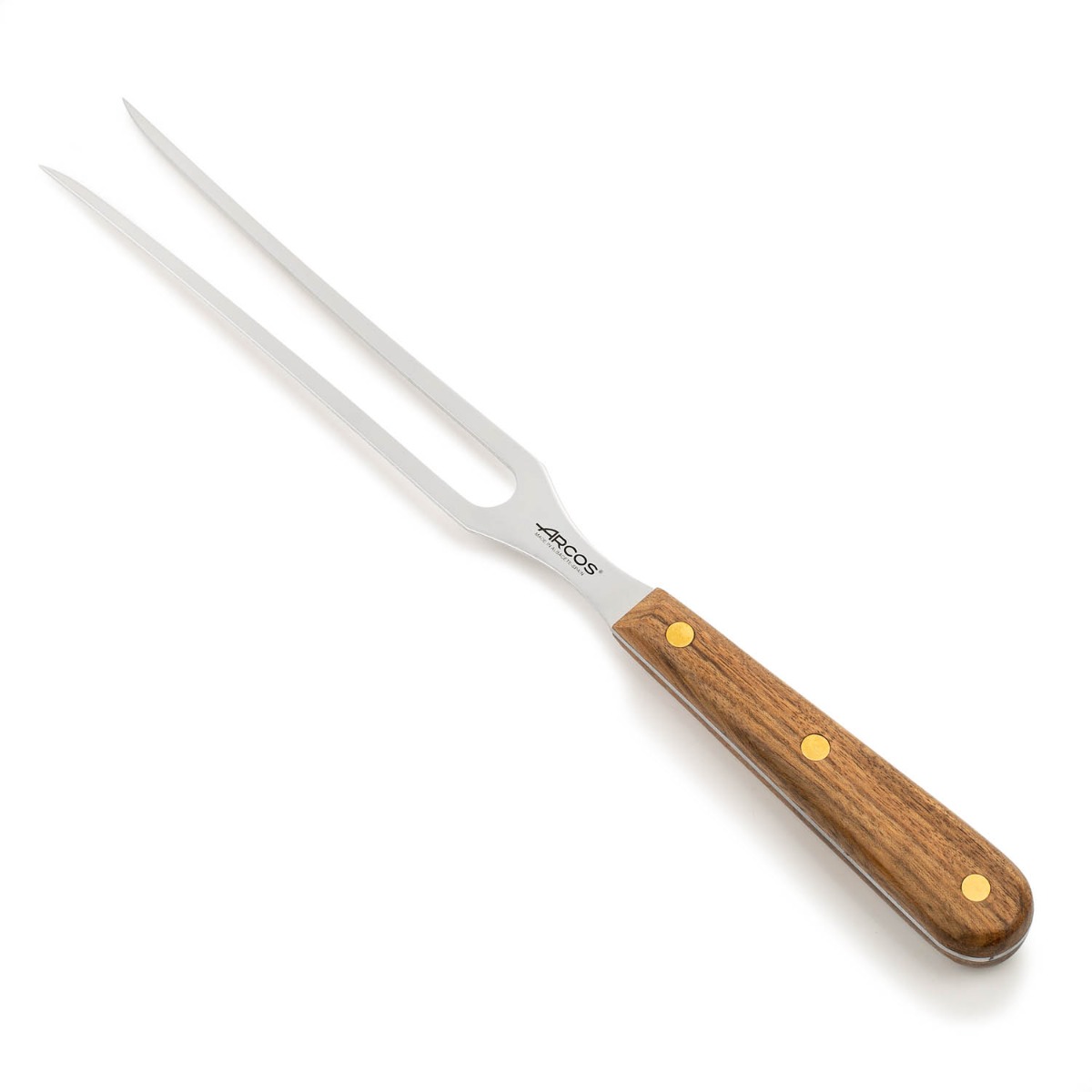 Arcos Serie Nordika - Tenedor Trinchante - Acero Inoxidable NITRUM - Tamaño de 170 mm - Mango de Madera Ovengkol 100% natural de bosques certificados FSC® - Embalaje 100% reciclado