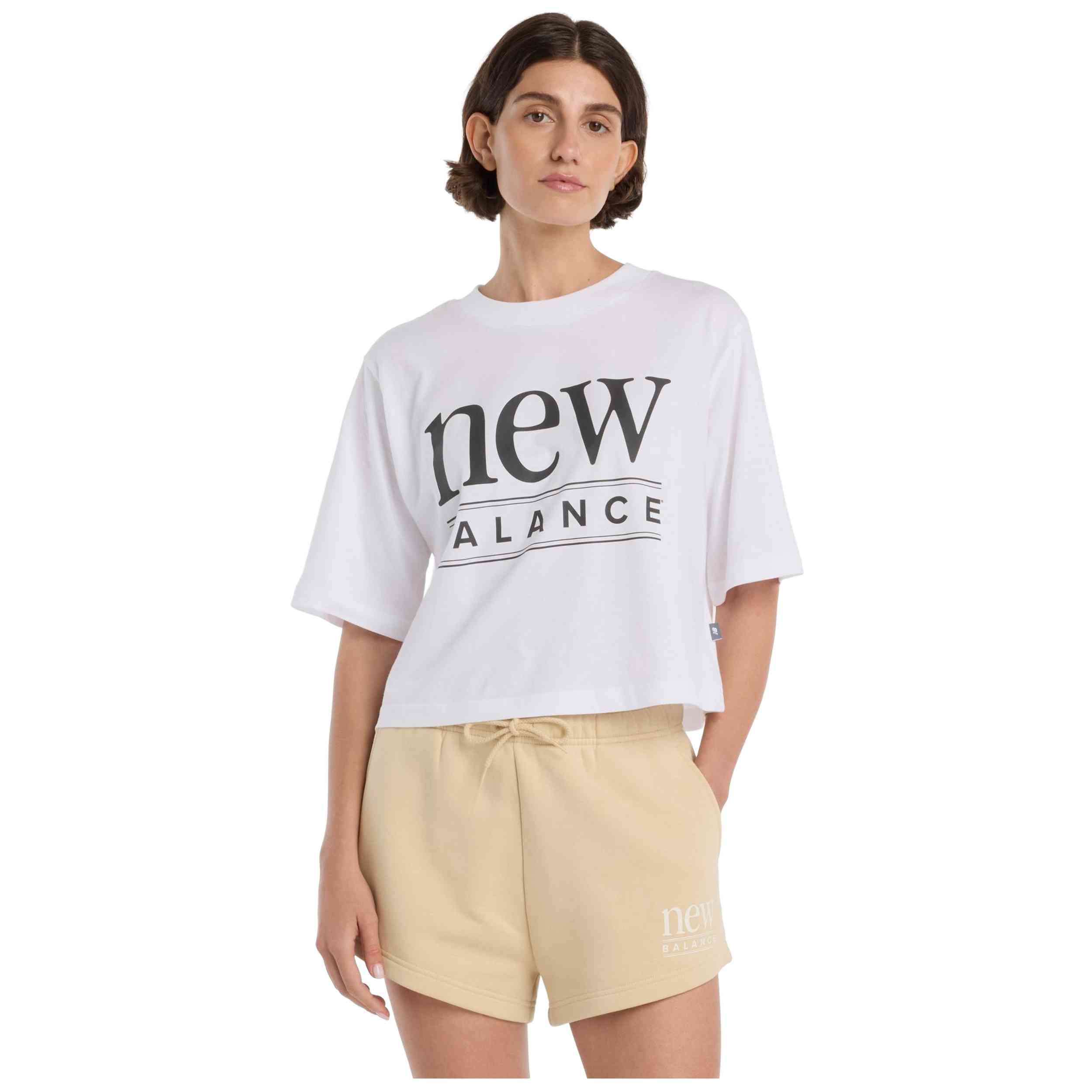Camiseta De Manga Corta New Balance modelo Camiseta New Balance Reimagined Relaxed manga corta blanco negro mujer para hombre y mujer en color Blanco