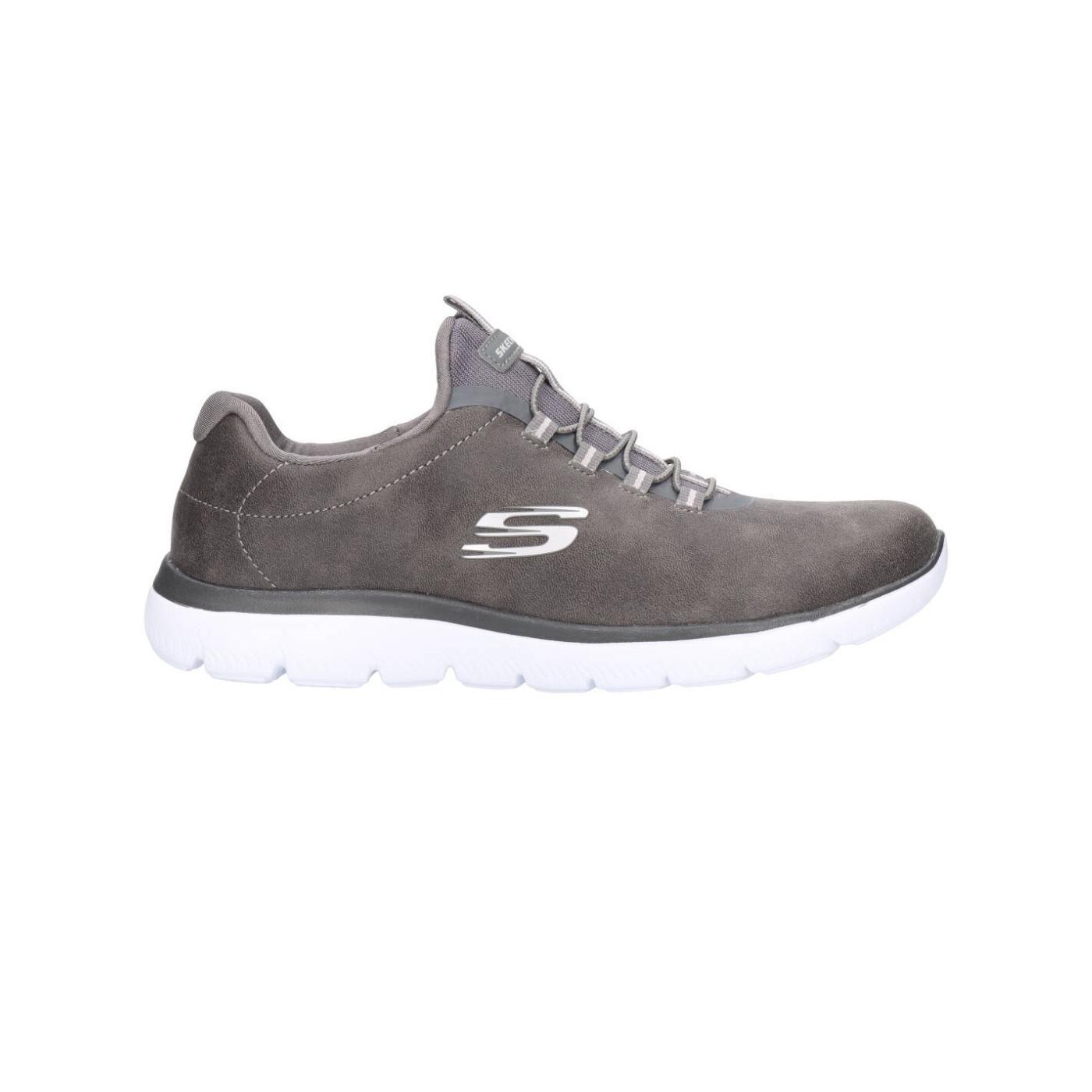 Zapatillas skechers summits itz bazik gris de mujer.