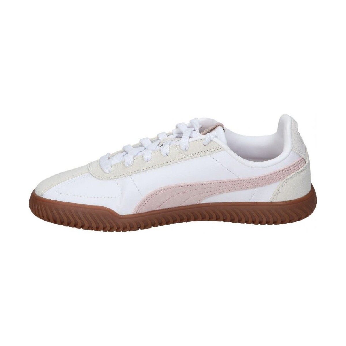 PUMA - Zapatillas Club Kayzer OG para mujer, deportivas blancas y rosas de polipiel y ante con suela sintética amortiguada y cordones ajustables
