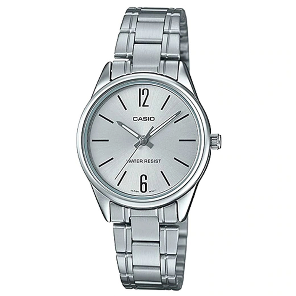 Casio Ltp-v005d-7budf Dress Reloj Para Para Mujer Color Plateado