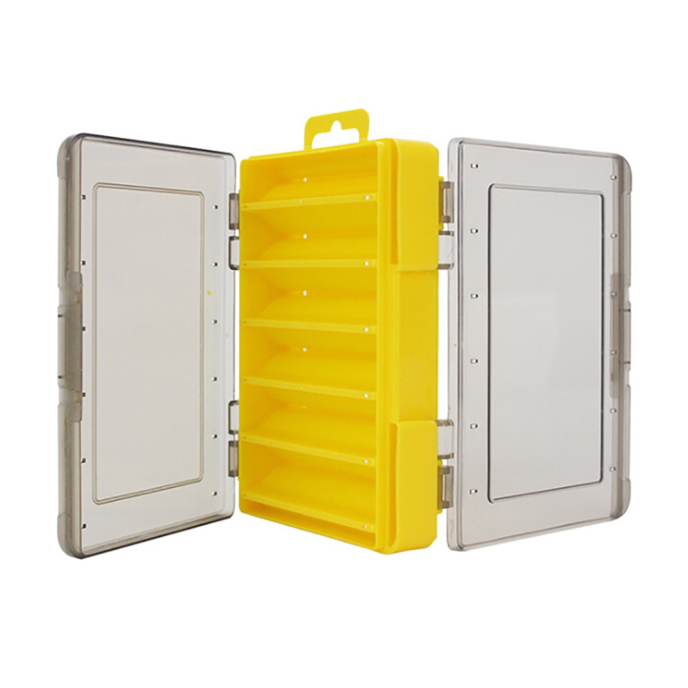 TK Caja De Aparatos De Pesca Con 12/14 Compartimentos Almacenamiento De Señuelos Caja Abierta Doble Cara Contenedor De Fuerte Accesorios De Pesca