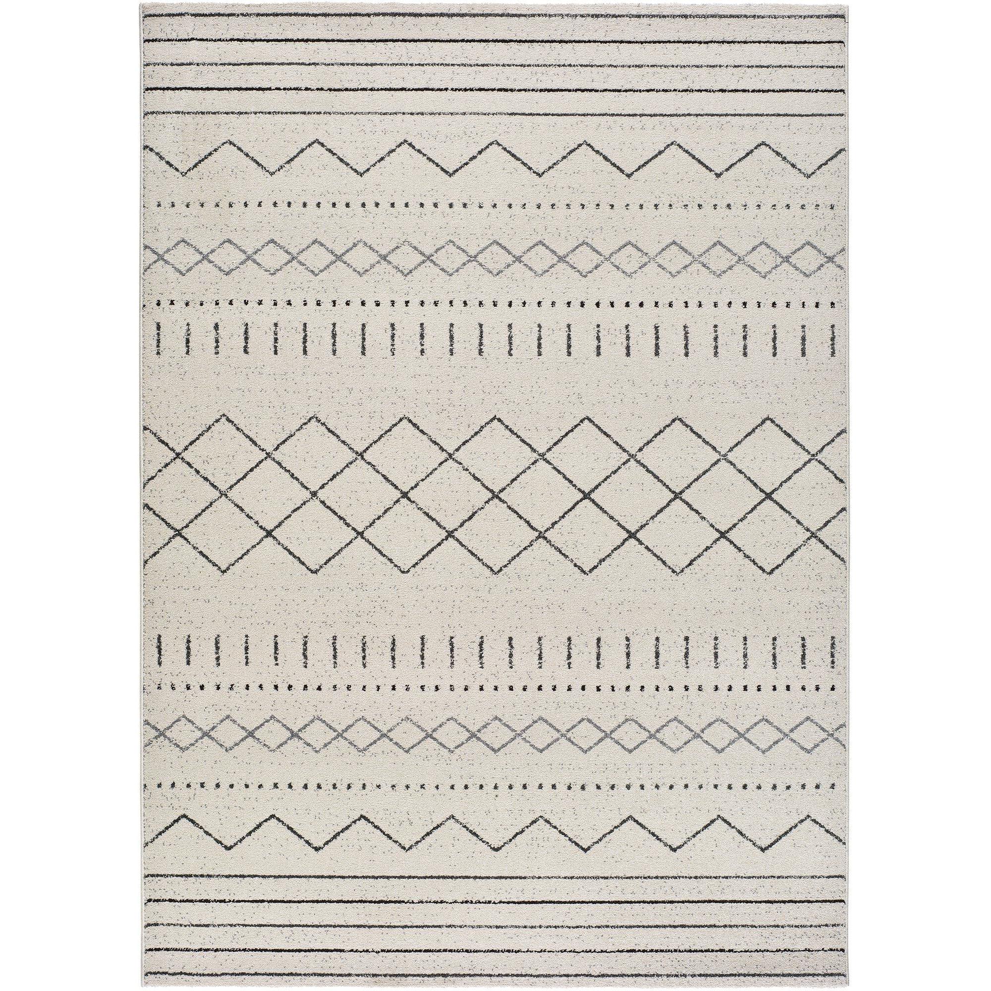 ATTICGO Alfombra de Interior Estilo Geométrico en Beige - Akka 12259 | 60x120, 80x150, 140x200, 160x230, 200x290 cm