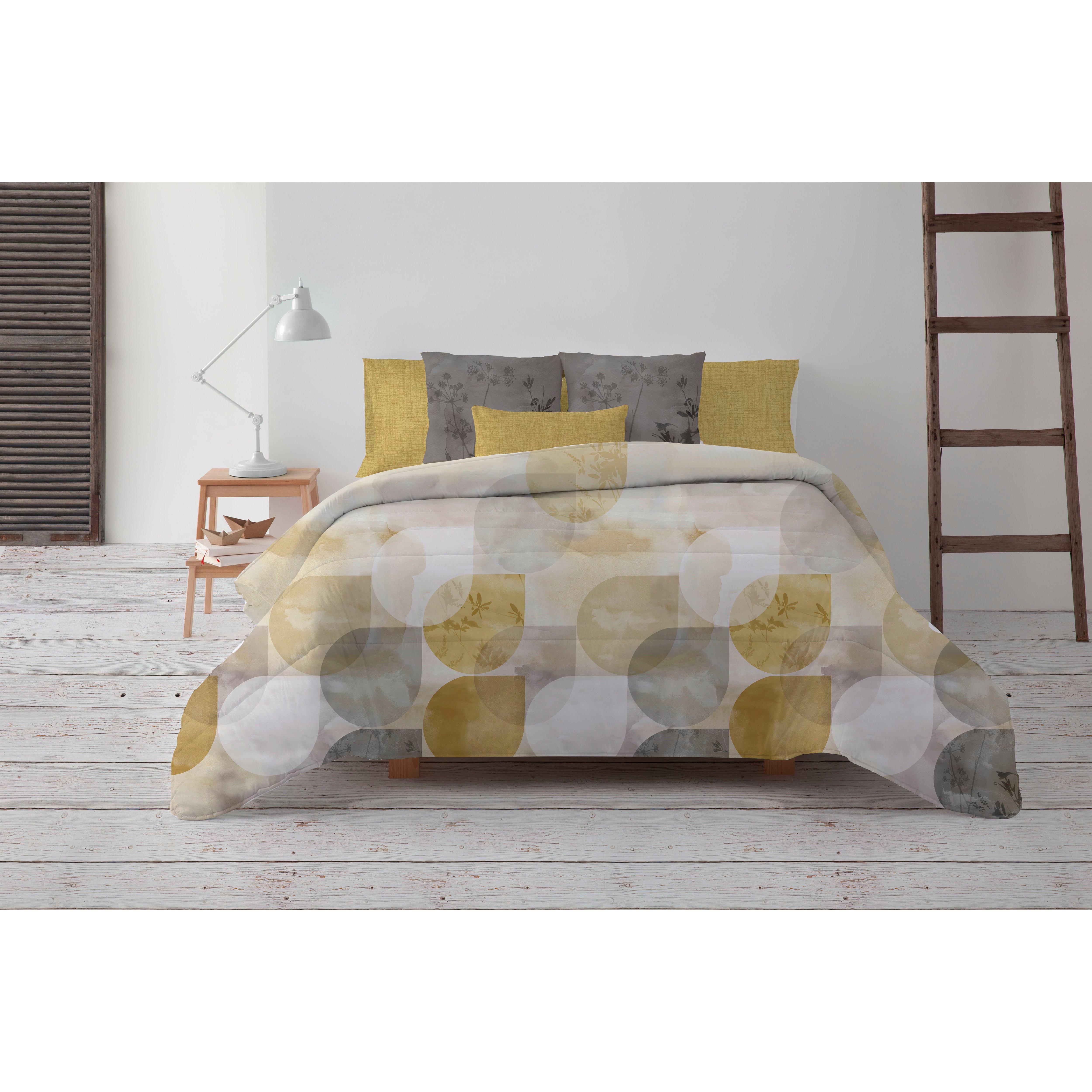 NORDIC HOME Edredón Nórdico 300 g | Fibra Tacto Pluma Burbujas mostaza