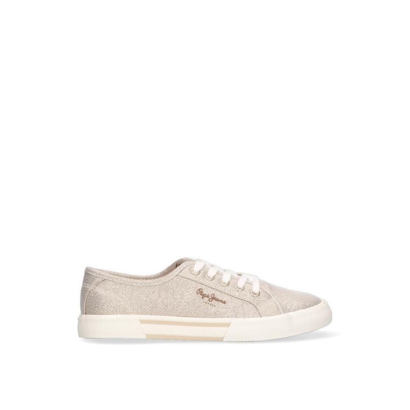 Zapatillas Lona Pepe Jeans - Mujer - Suela Plana - Modelo Pls31439 - Color Oro