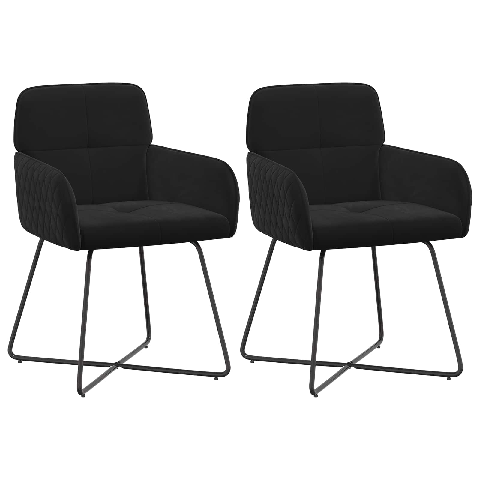 vidaXL Sillas de comedor 2 uds. Terciopelo 59 x 56.5 x 86 cm Multicolor