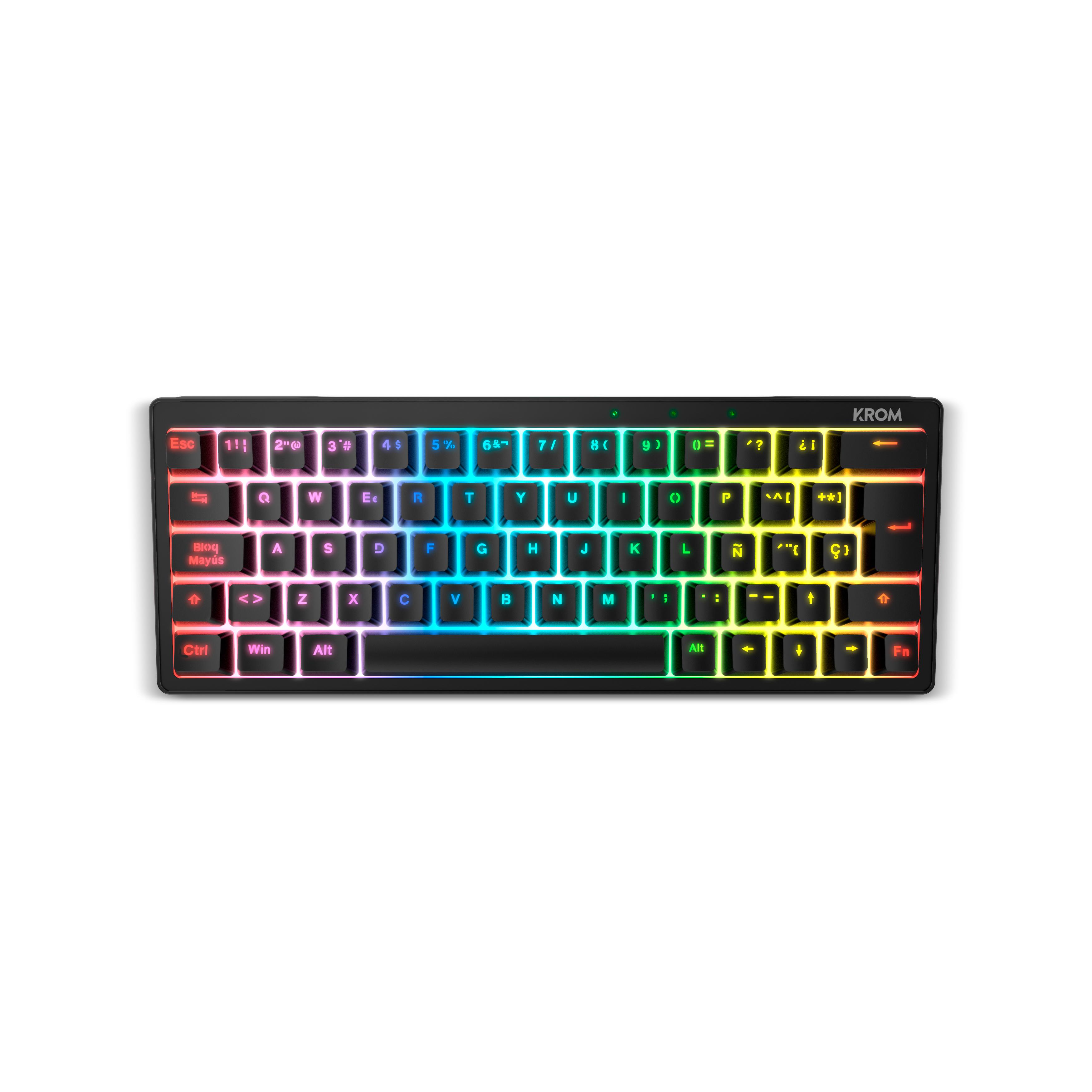 Krom Kreator - Teclado Gaming Mecánico, Teclas Retroilumniadas Rgb Con 20 Efectos, Switches Intercambiables, Antighosting, Compatible Con Windows, Mac