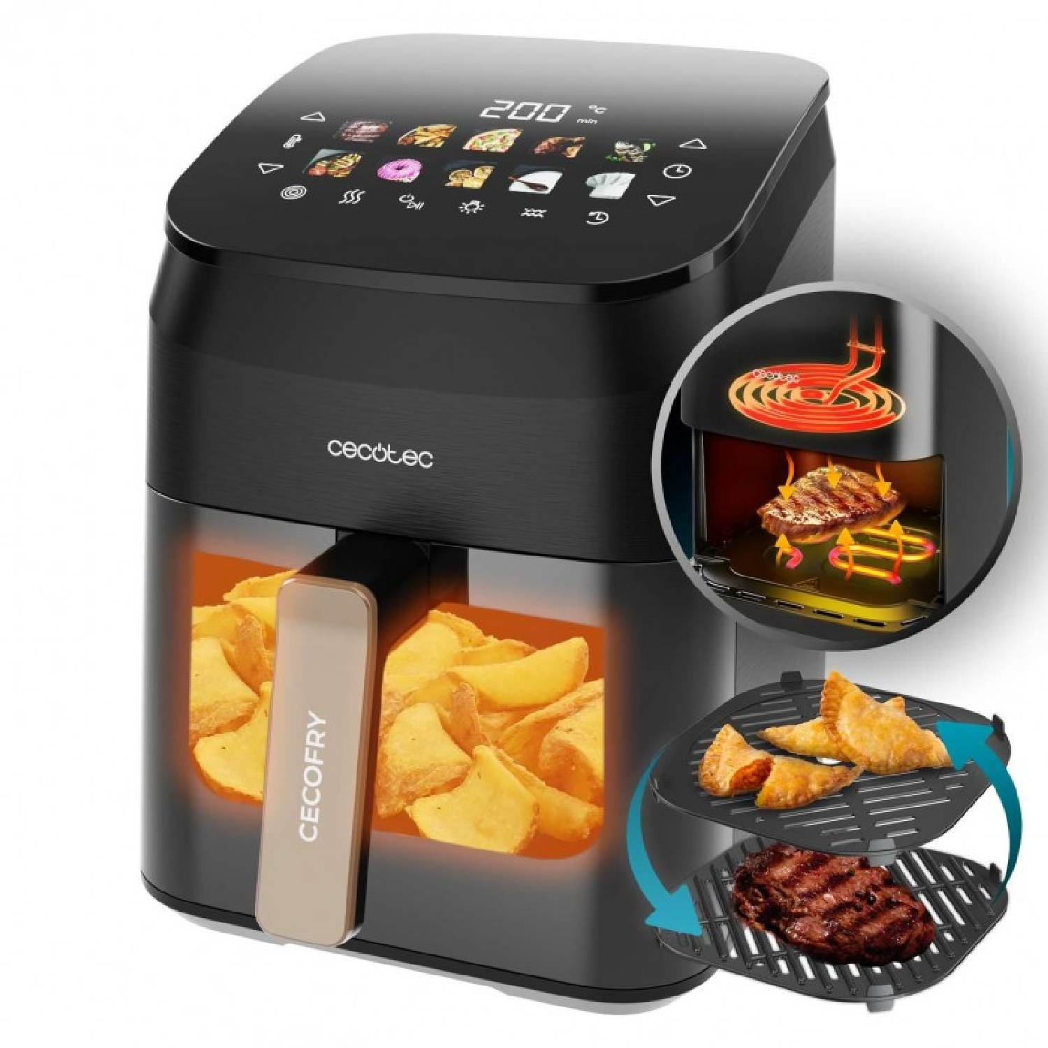 Cecotec Freidora sin aceite Cecofry&Grill Smokin' 8500