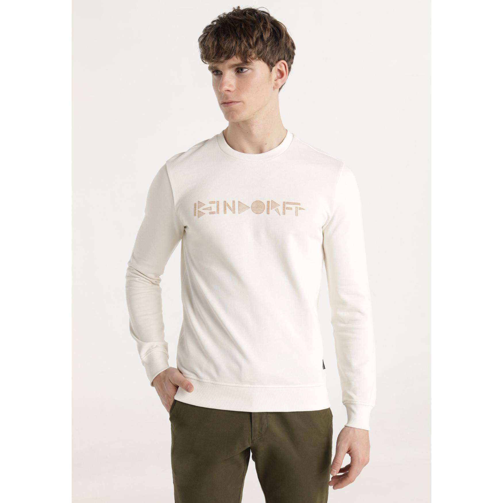 BENDORFF - Sudadera básica sin capucha cuello caja con grafica lineal