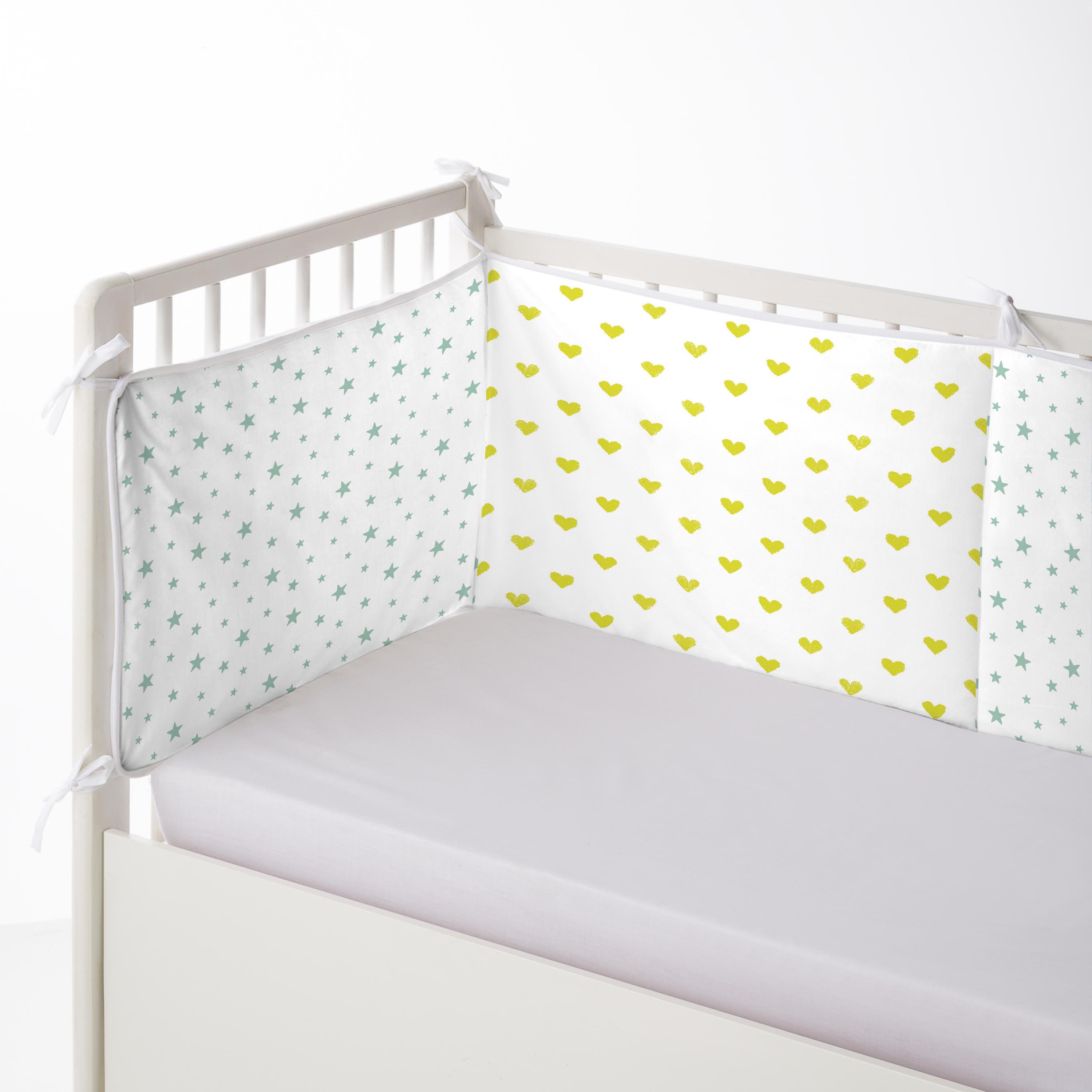 COOL KIDS - Protector de Cuna - 100% Algodón Extrasuave - 9 Modelos - 60x60x60+40 cm - Fabricado en España