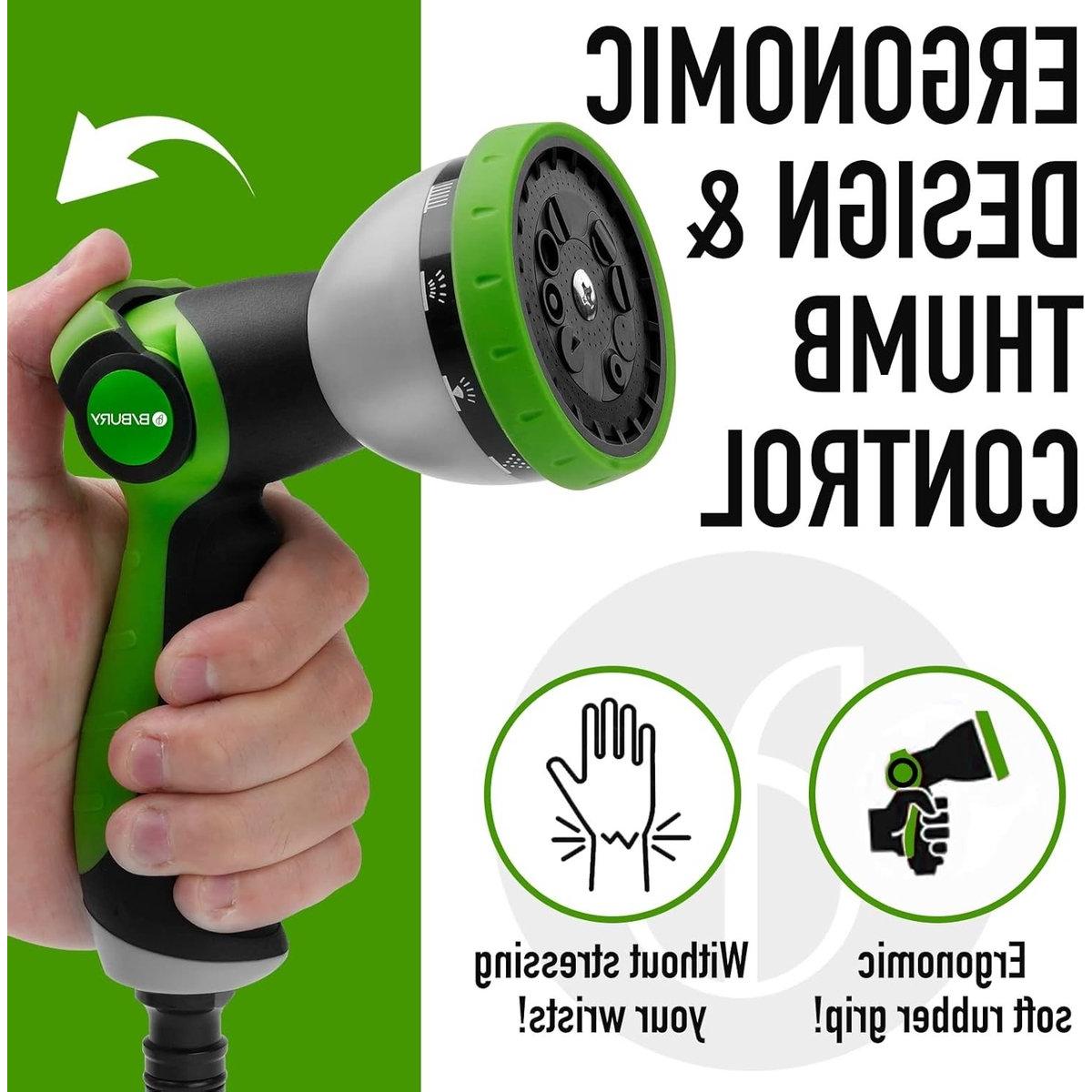 Aspersor de jardín profesional con 10 funciones, resistente a las heladas, de funcionamiento manual y ligero para manguera de jardín, ideal para regar flores y césped.