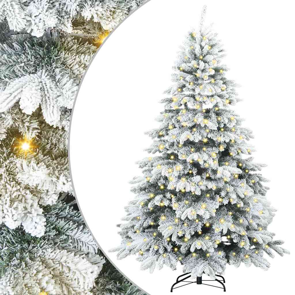 vidaXL Árbol de Navidad artificial con 150 LED Verde / Verde y blanco PE y PVC Multitalla