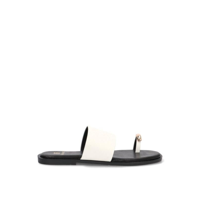 Sandalia Luna Collection - Mujer - Suela Plana - Modelo Hg-5685 - Color Blanco