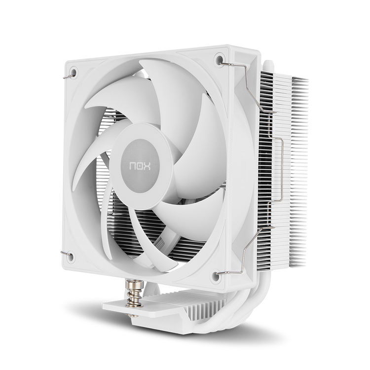 NOX XTREME PRODUCTS HUMMER R-400 White - Disipador CPU por Aire, Ventilador 120mm PWM, TDP 235W, 4 Heatpipes, Compatible Intel/AMD, Silencioso y Eficiente, Blanco