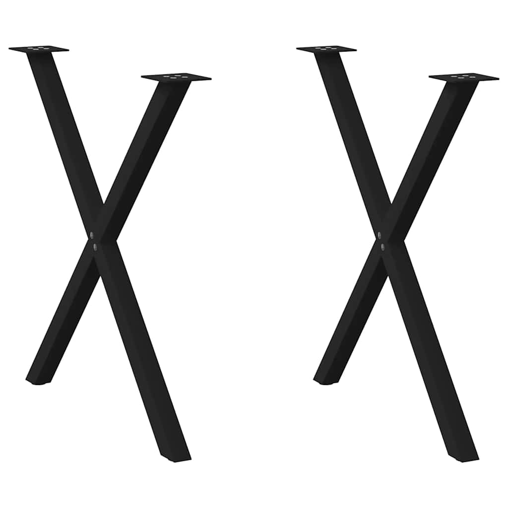 vidaXL Patas para mesa de comedor en forma de X (2 unidades) 80 x (72-73) cm, acero