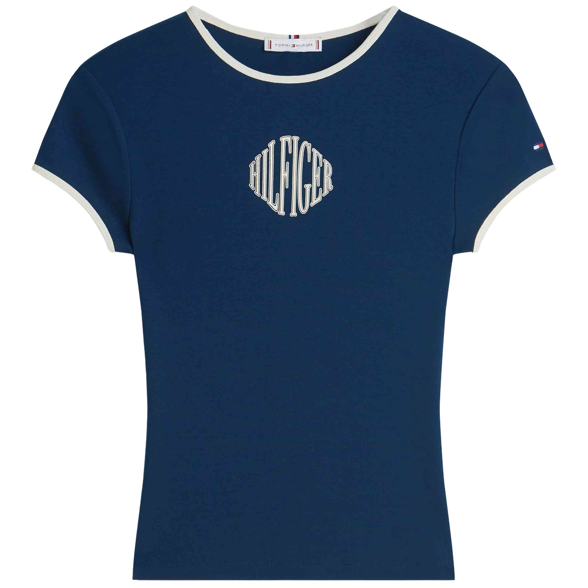 Camiseta De Manga Corta Tommy Hilfiger modelo WW0WW47881 para Mujer en color Azul