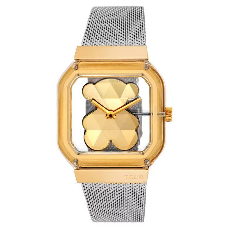 RELOJ TOUS  analógico con brazalete de acero y acero dorado D-Bear Party