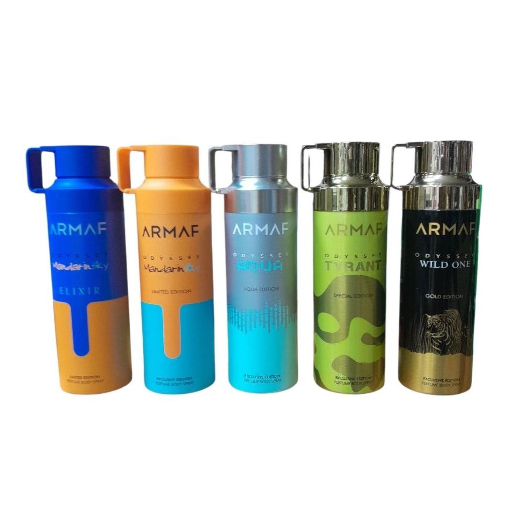 Pack 5 Uniades - Desodorantes para Mujer Armaf Odyssey - Wild One , Aqua , Dubai Chocolat 200 , Tirian , Wild One 200 Ml - Armaf Set 5 Uni