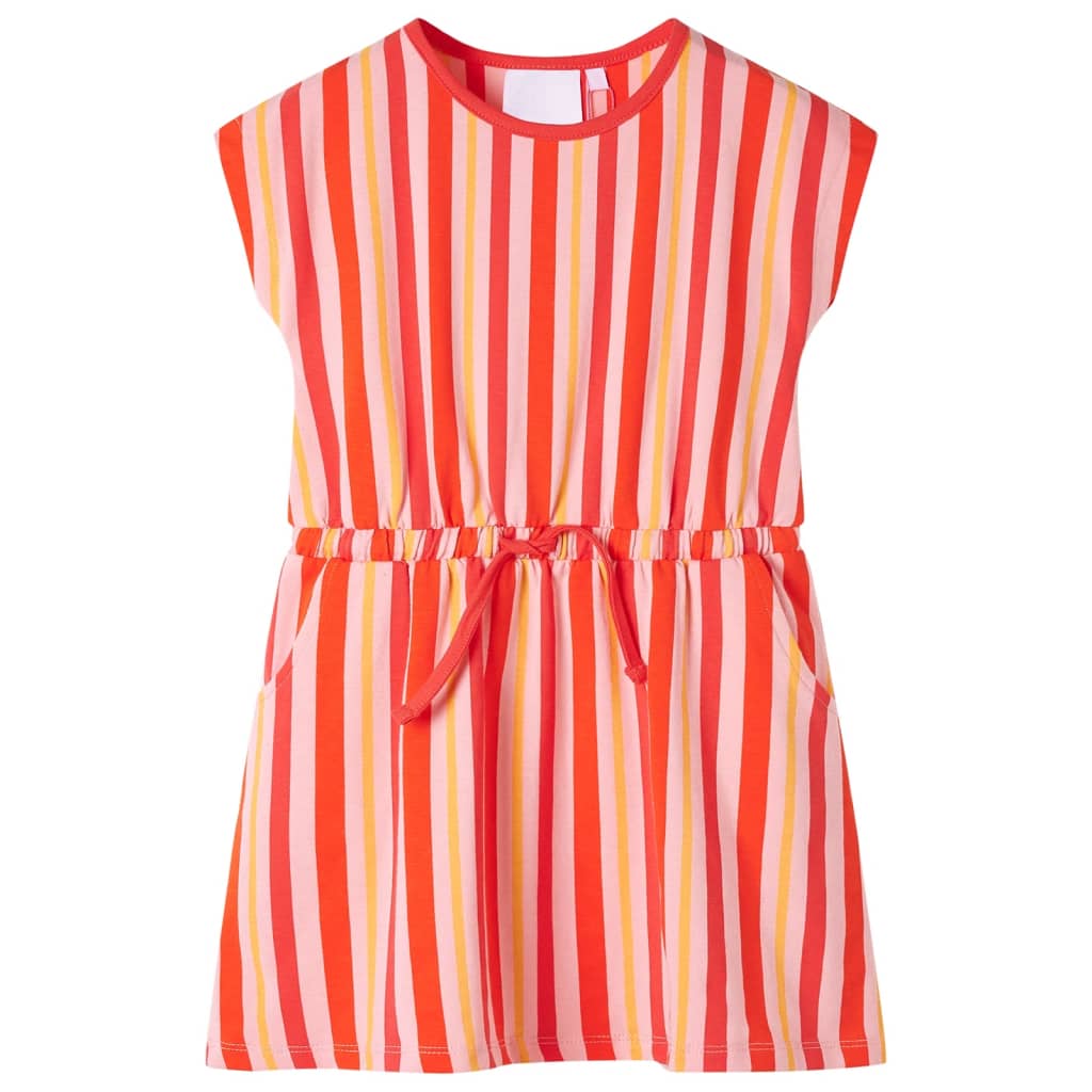 vidaXL Vestido infantil con cordón rosa y rojo 116