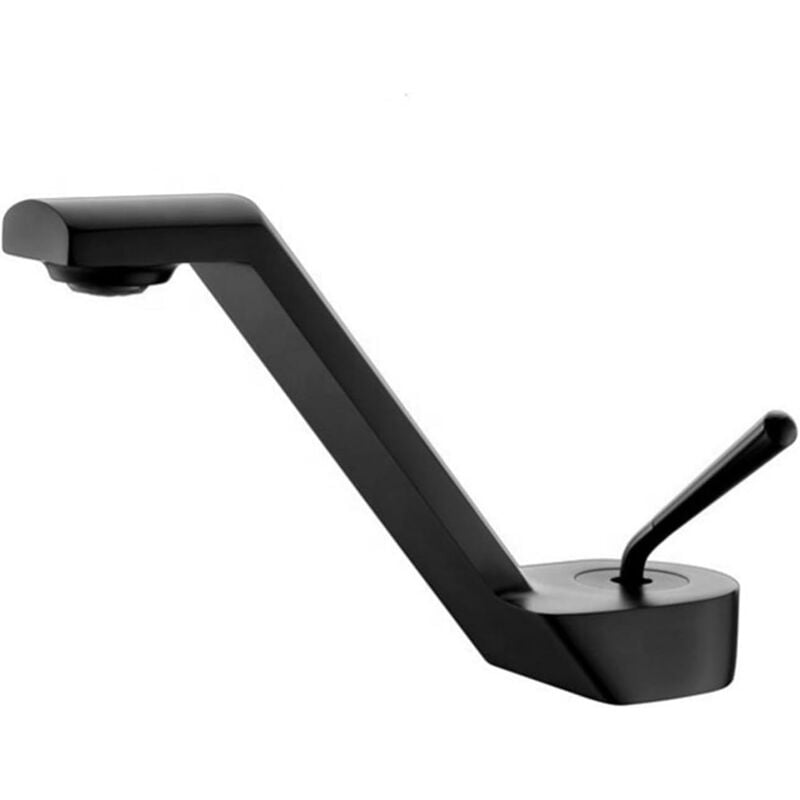 Grifos para lavabo de baño simples y modernos, grifos para lavabo, grifos de latón para montaje en cubierta, grifos monomando para lavabo de baño, grifo mezclador para bañera o cocina (negro)