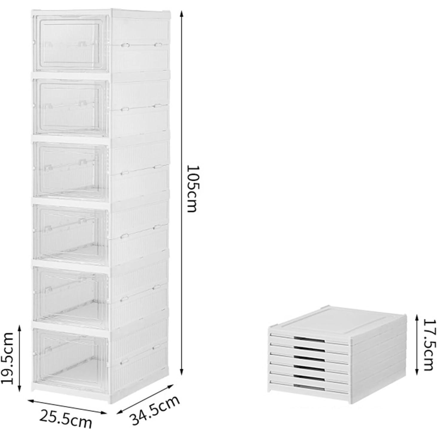 Cajas de Zapatos Plegables Transparentes de Plástico Resistente en 1 PIEZA de Niveles 3 o 6 - ONFENG: Caja de Zapatos con Tapas de Fácil Montaje Regalo Dia Madre