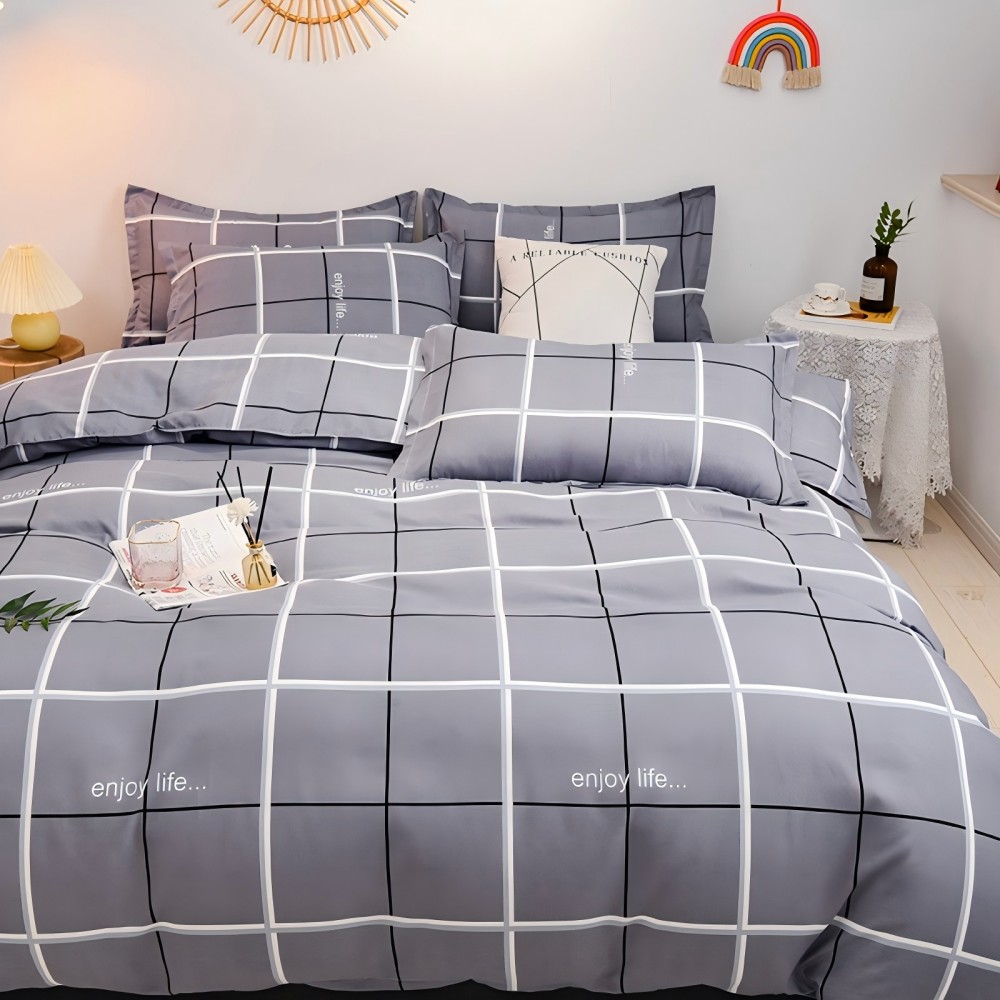 Juego de Funda Nórdica 4 Piezas de Algodón Alta Calidad Juego de Ropa de Cama- Dibujo Elegante - Varios Tamaños Disponibles