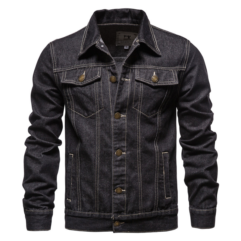 TK 2024 Otoño e Invierno chaqueta de mezclilla de calle de tamaño europeo para hombres chaqueta delgada informal de algodón chaqueta de mezclilla para hombres ropa de hombre