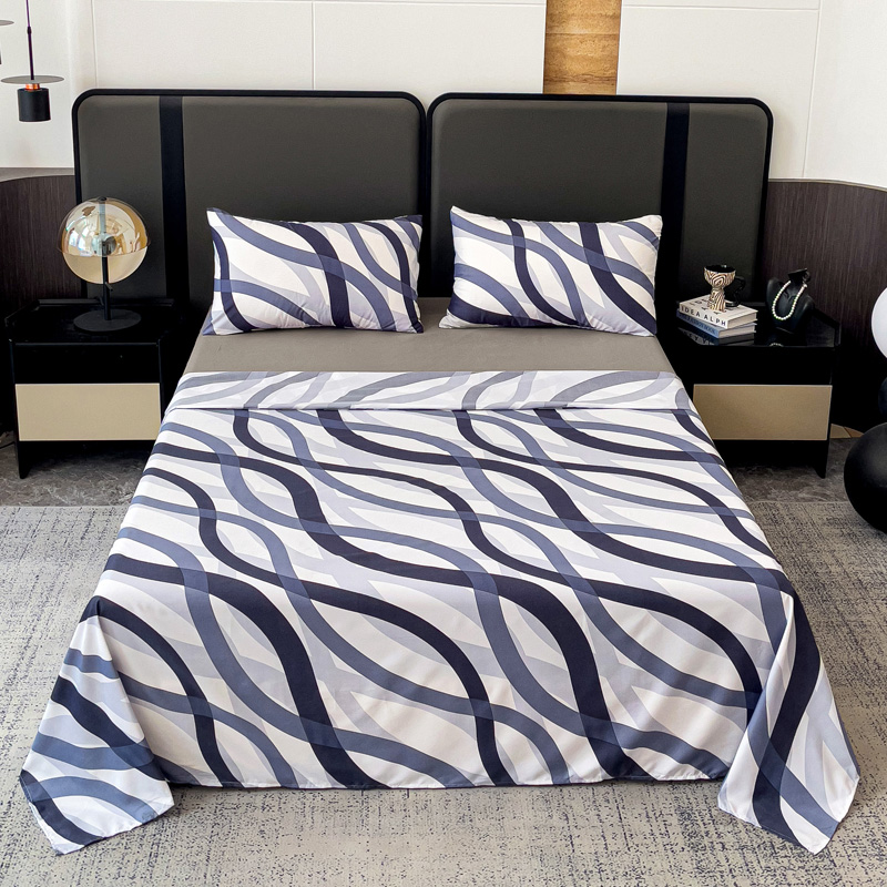 Juego de sábanas 4 piezas cama 135cm/150cm/180cm Estampado simple de olas