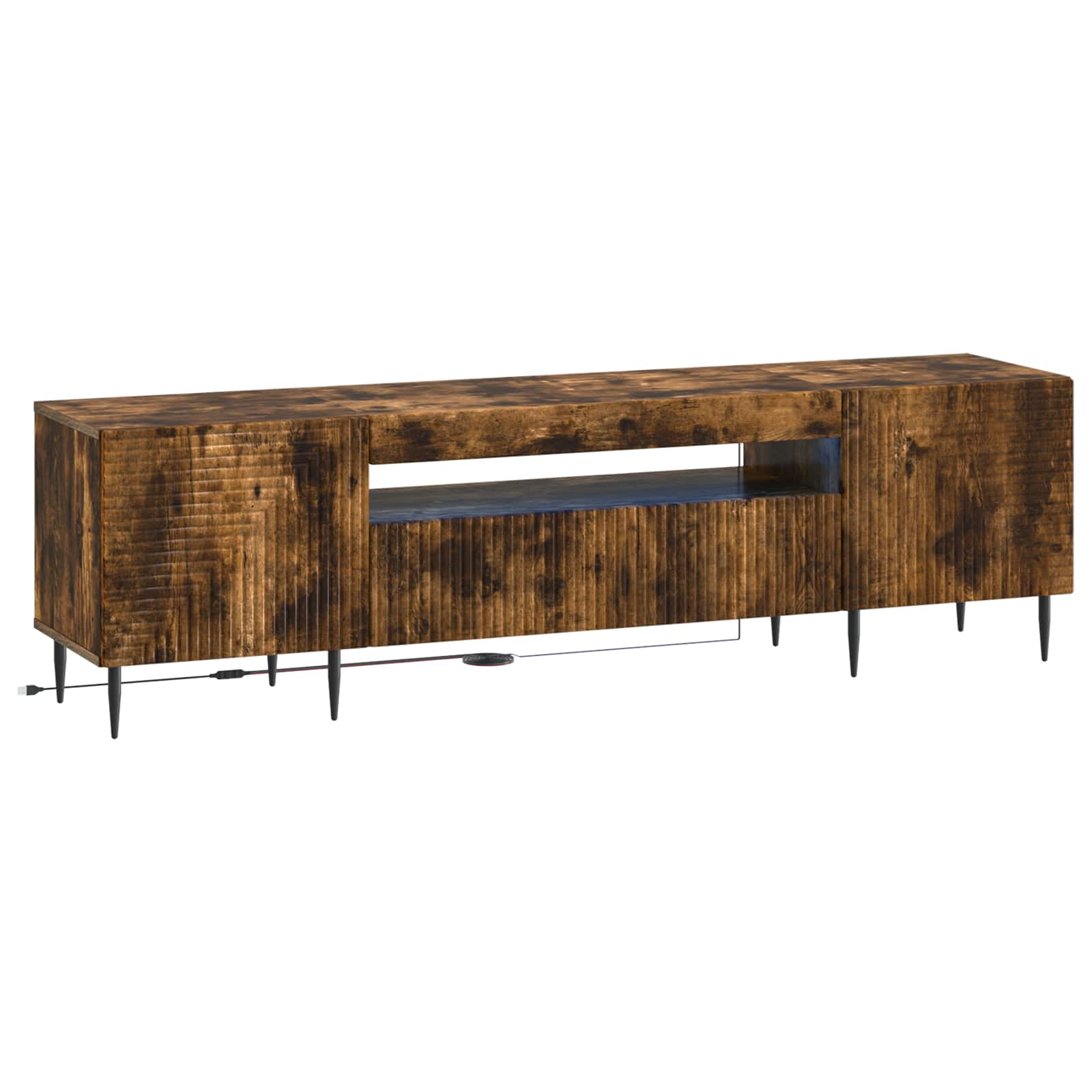 vidaXL Mueble de TV LED  Madera de ingeniería 153 x 35 x 43 cm Multicolor