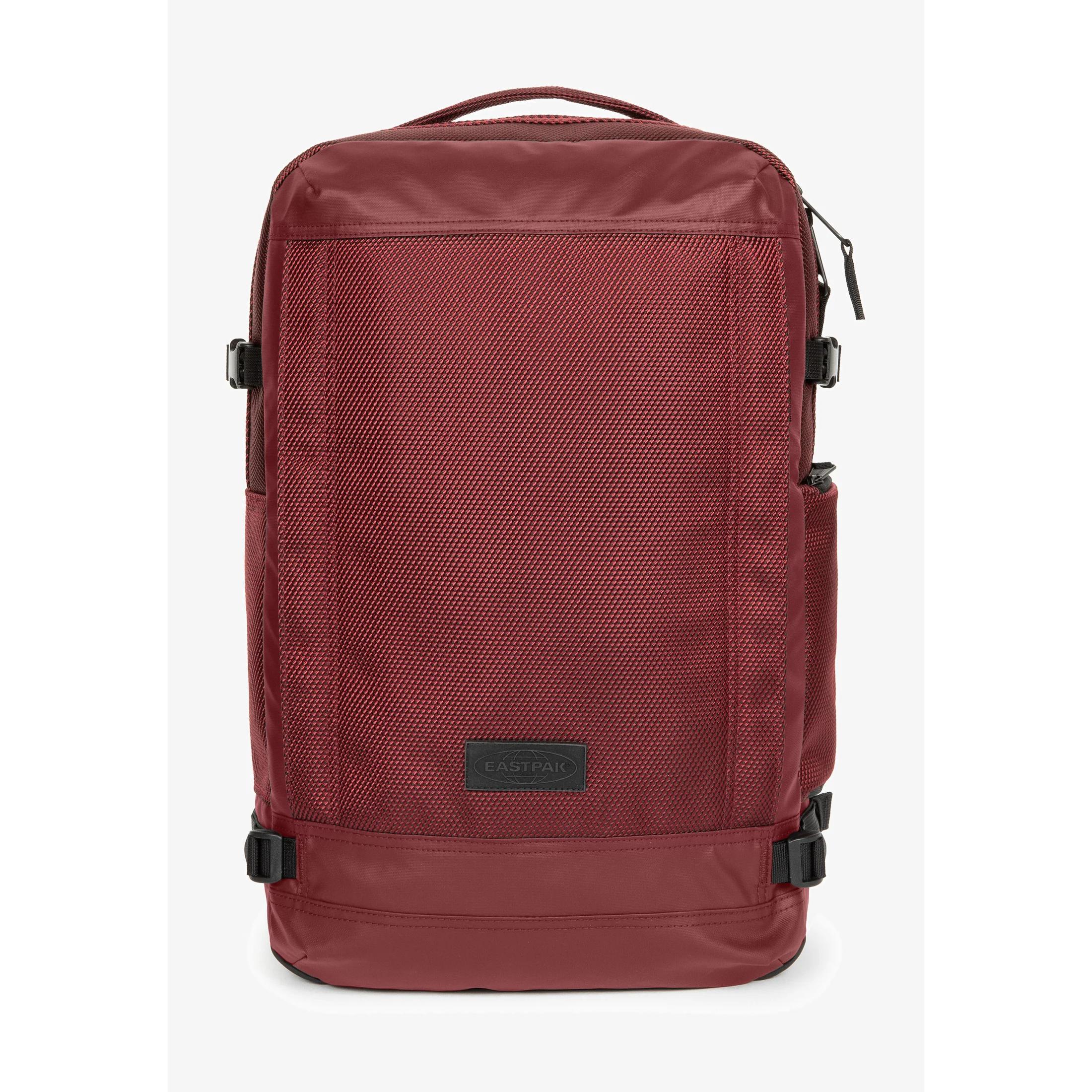 Mochila EASTPAK TECUM M para profesionales urbanitas con funda para portátiles y tablets - CNNCT Burgundy - Resistente al agua