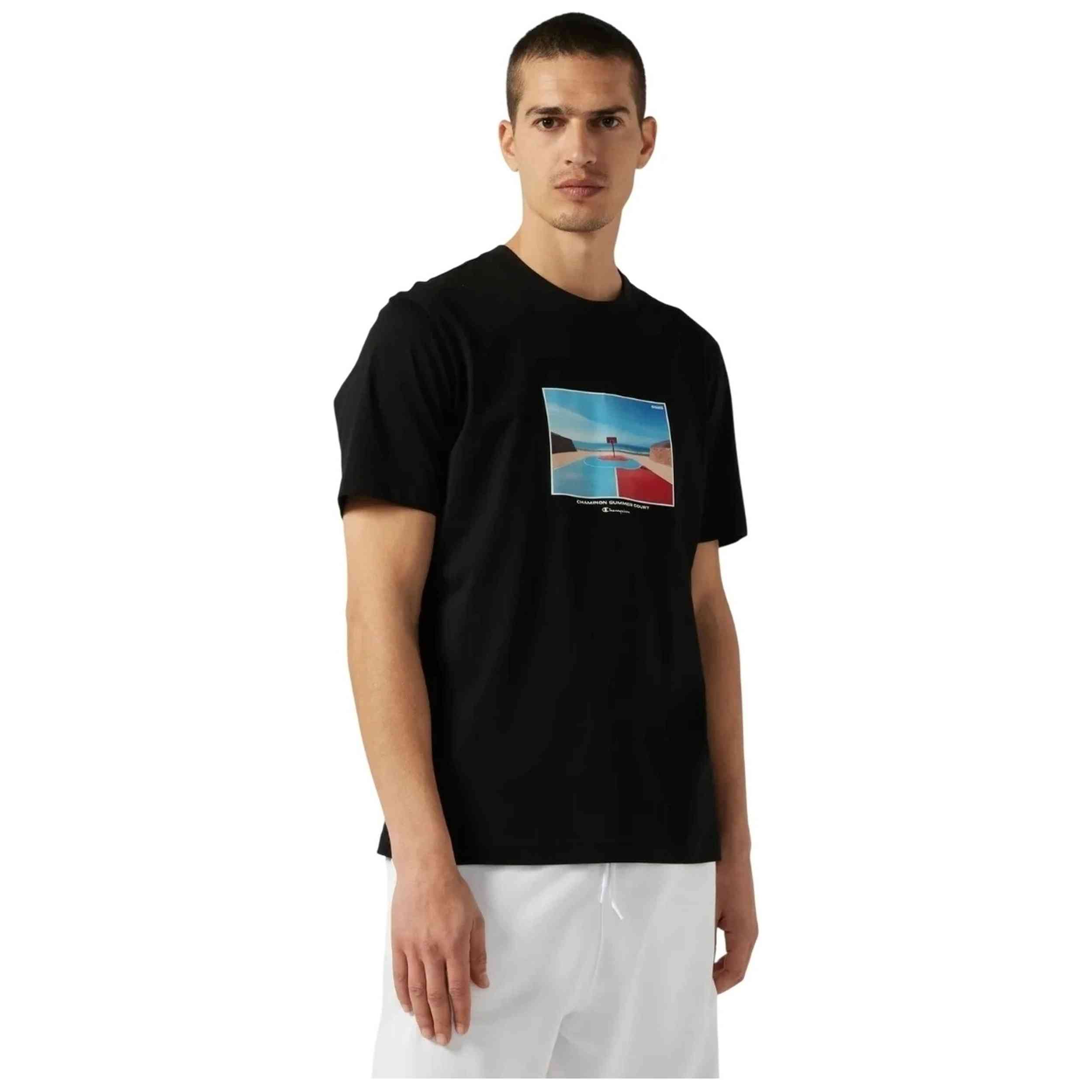 Camiseta De Manga Corta Champion modelo Champion Basketball C-Table Back Print T-Shirt "Black" para Hombre en color Negro