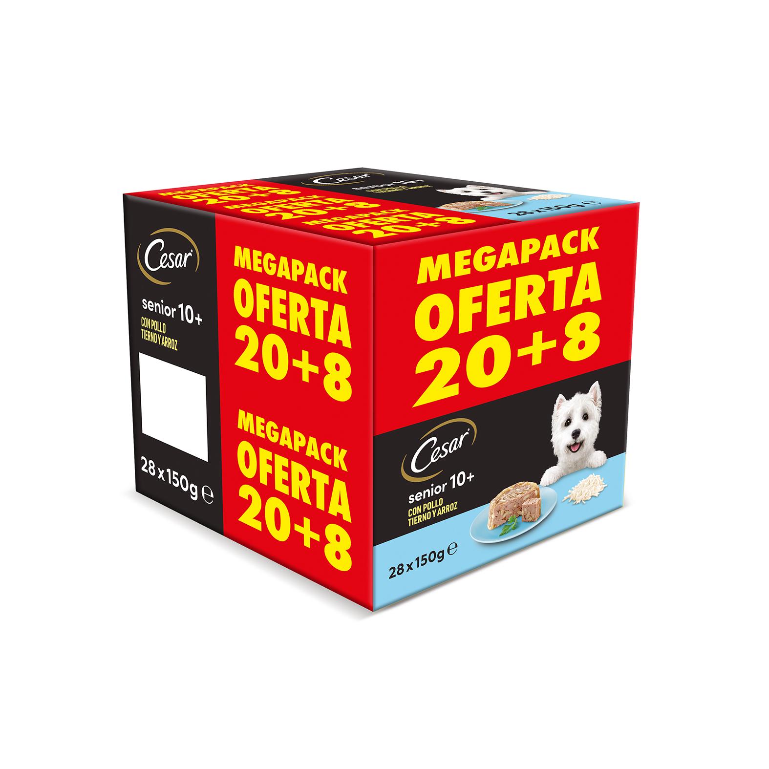 Cesar – Comida húmeda para perros sénior Cesar +10 gelatina pollo. 4200 g