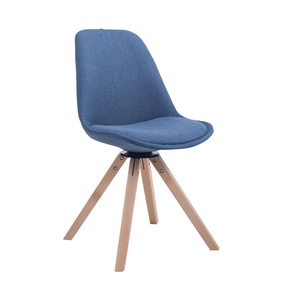 Silla para Visitas Troyes Square en Tela Azul,Natural