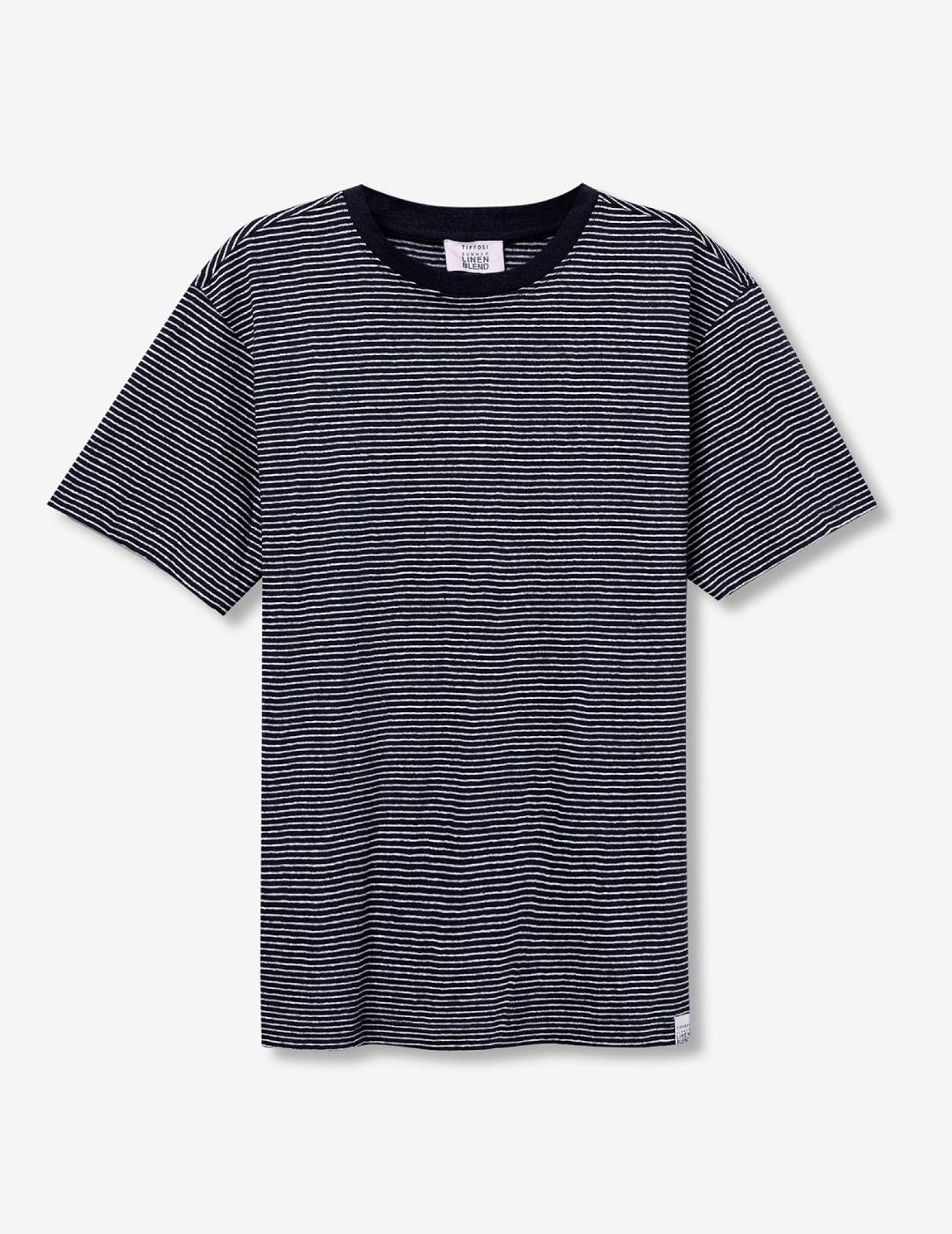 TIFFOSI CAMISETA RAYAS MARINO BLANCO FOX