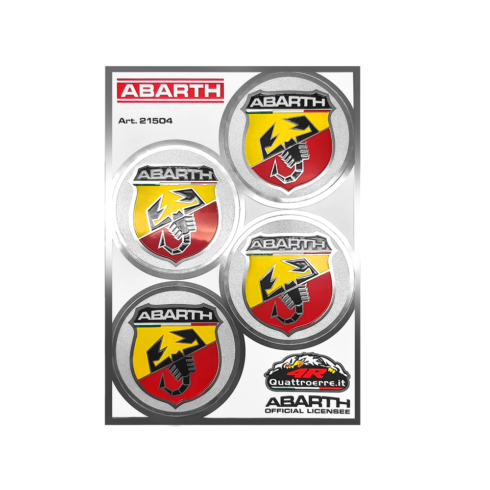 Pegatina de cubierta de Rueda para Abarth 4 Scudetti Diámetro 48 mm