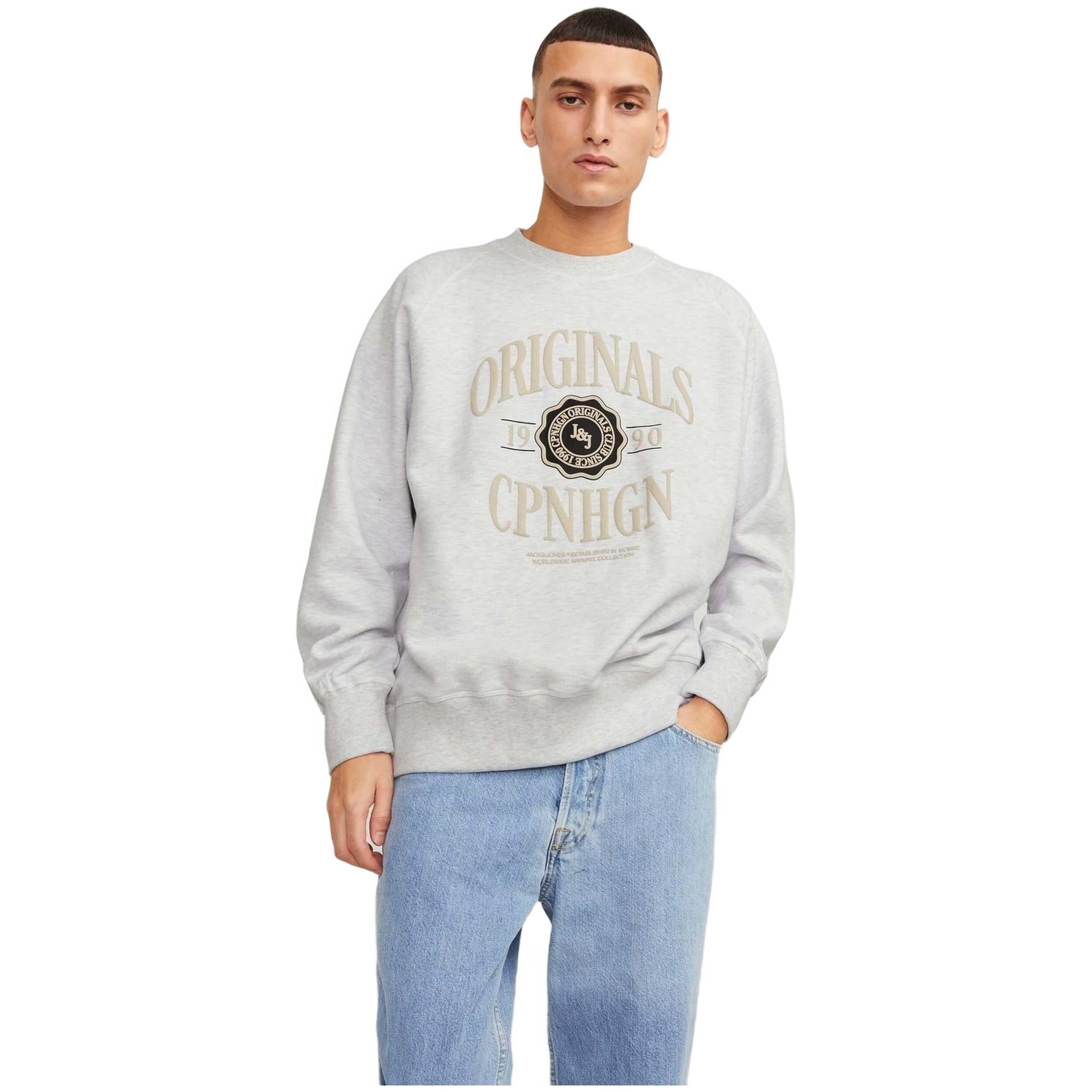 Sudaderas Sin Capucha Jack & Jones modelo 12252052-White Melange para Hombre en color Blanco
