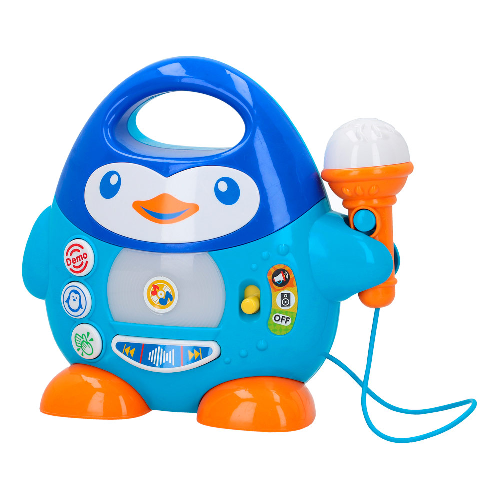 Winfun - Karaoke pingüino, con micrófono, juguetes musicales, sonidos y melodías, para cantar, infantil, creatividad, imaginación, regalo, para niños, para bebés, mayores de 18 meses