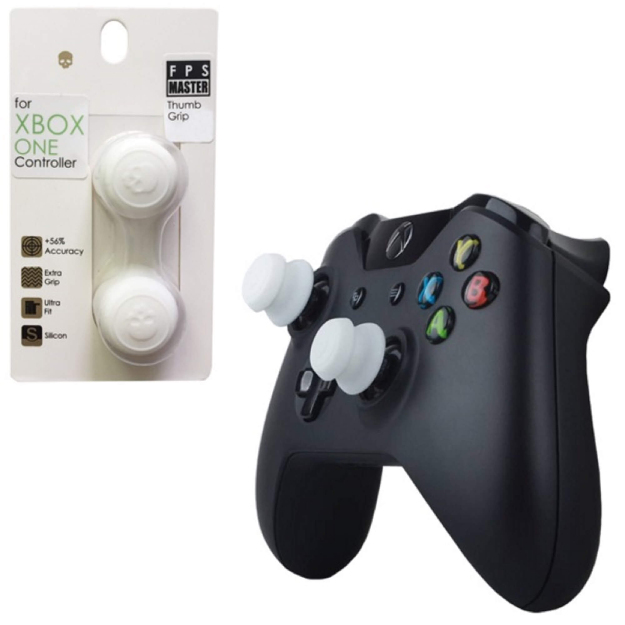 CAELLUMA - Alzadores de Joystick 9.5mm para Xbox One con Diseño de Calavera - Aumenta tu Precisión y Comodidad
