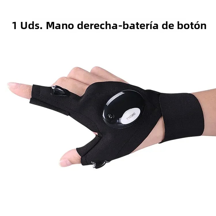 TK Guantes De Rescate LED Con Correa Para Pesca Y Ciclismo Guantes Sin Dedos Impermeables Para Camping Y Senderismo Lámpara Integrada De 250 Lumen