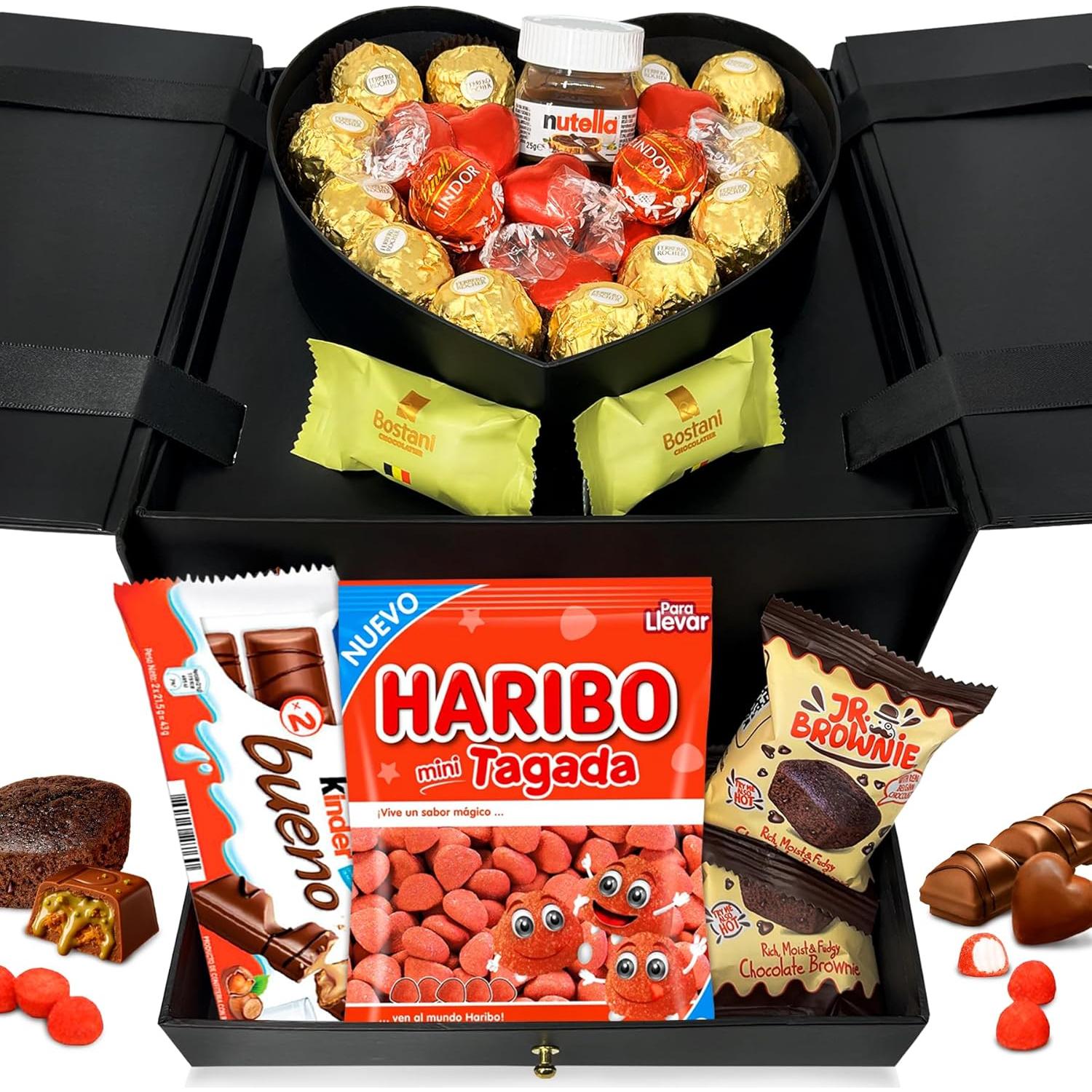 Caja Joyero Ferrero Premium Moments · Regalo San Valentín con +35 Bombones · Joyero Reutilizable Pop-Up con Tarjeta Personalizada