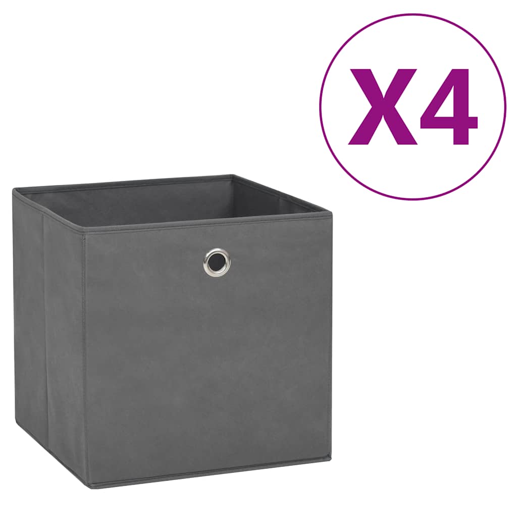 vidaXL Cajas de almacenaje 4 uds tela no tejida 28x28x28 cm Multicolor
