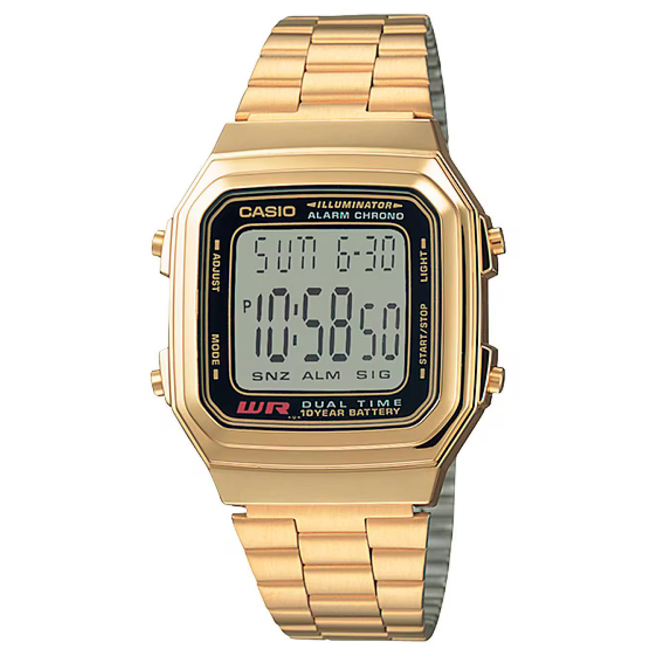 Casio Reloj Hombre Digital Cuarzo con Correa de Acero inoxidable A178WGA-1ADF