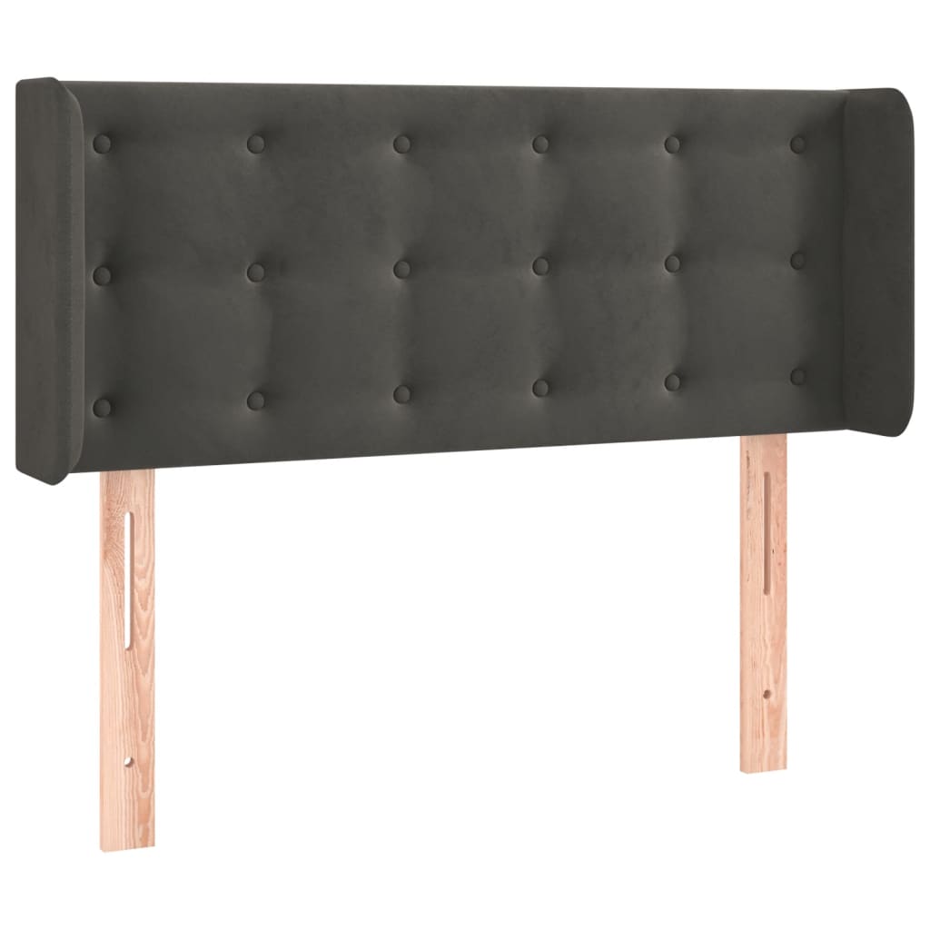 vidaXL Cabecero con LED de terciopelo gris oscuro 93x16x78/88 cm