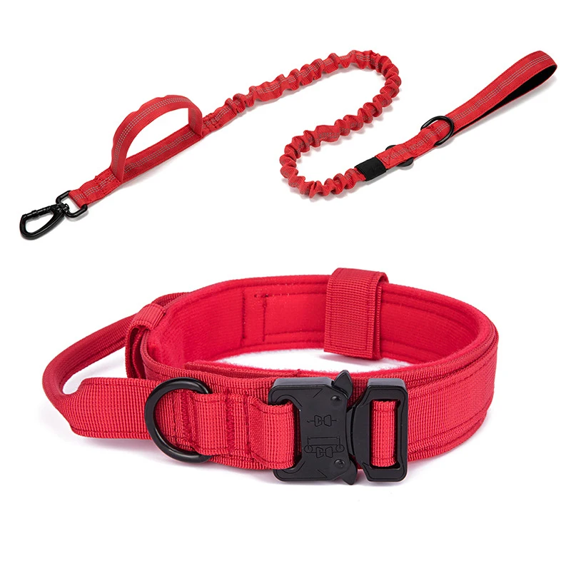 TK Juego De Collar Y Correa Para Perros De Nylon Resistente Con Reflejo Táctico Entrenamiento Para Grandes Perros Con Cierre Rápido